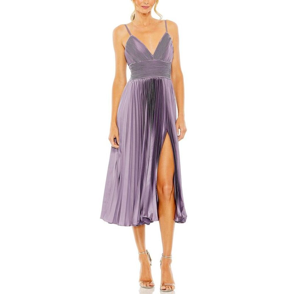Mac Duggal Womens  Slim Strap Pleated Dress